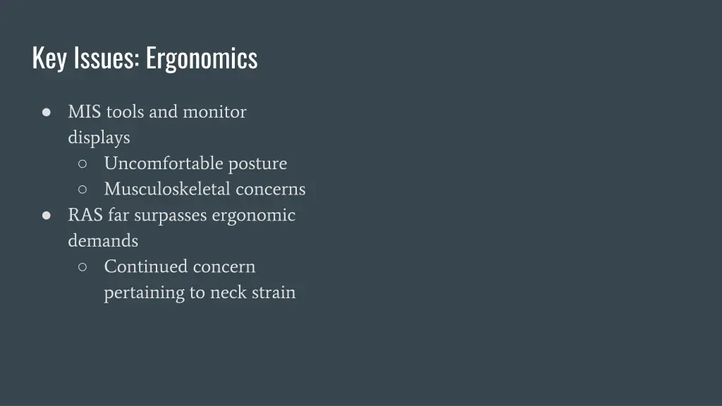 key issues ergonomics