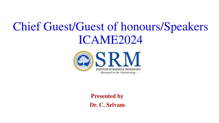 chief guest guest of honours speakers icame2024