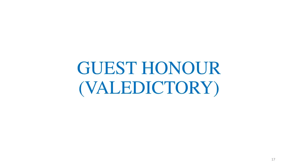 guest honour valedictory