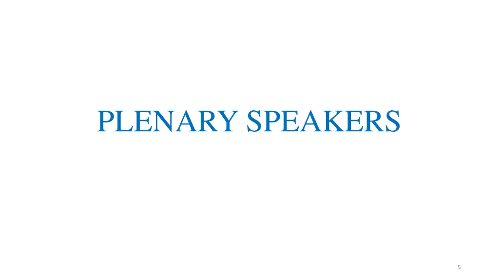 plenary speakers