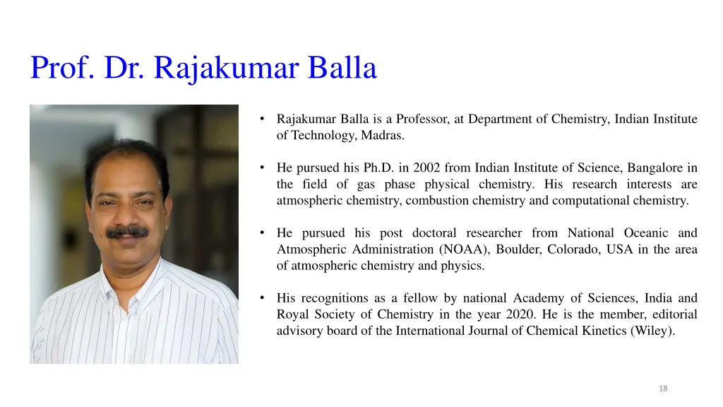 prof dr rajakumar balla