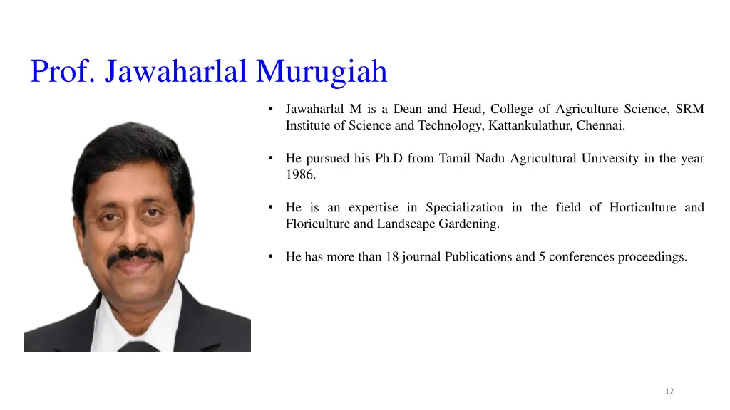 prof jawaharlal murugiah