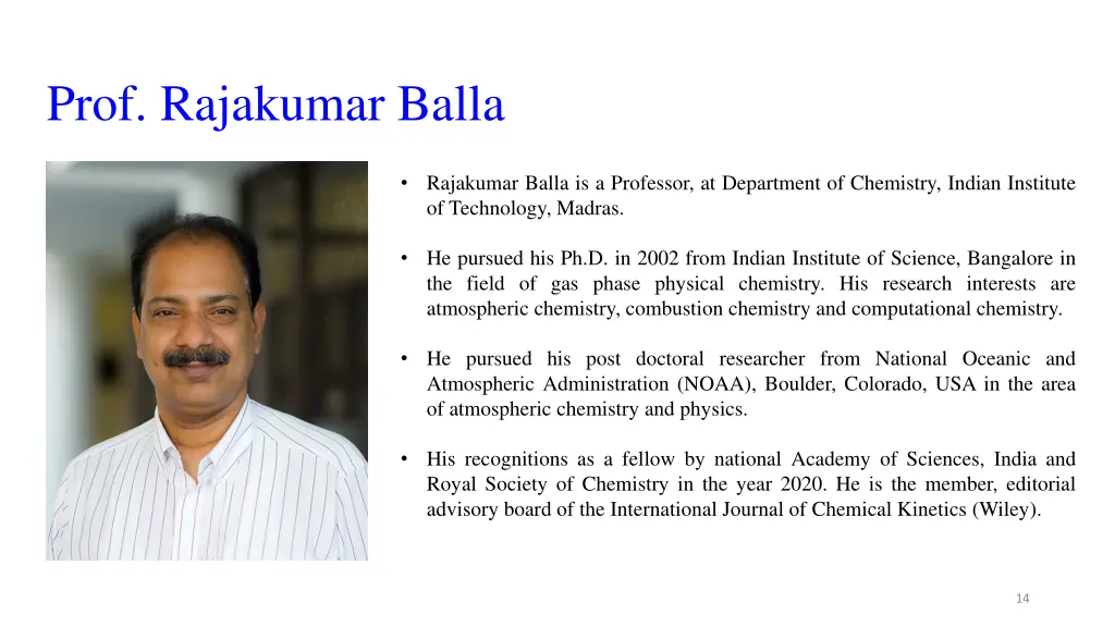 prof rajakumar balla