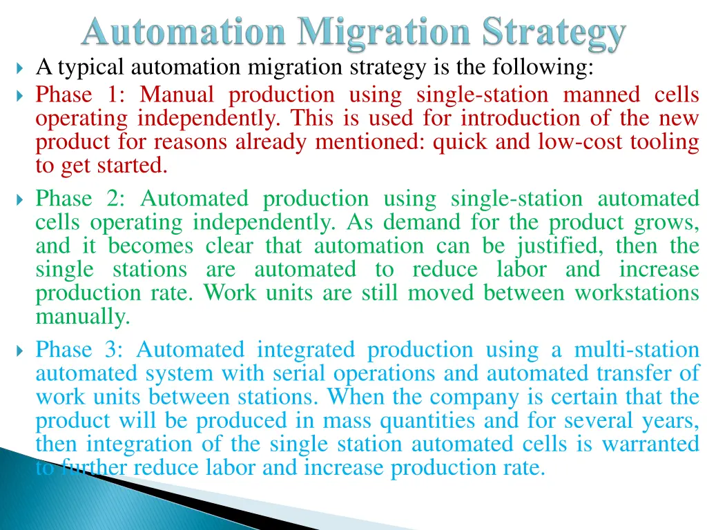 a typical automation migration strategy