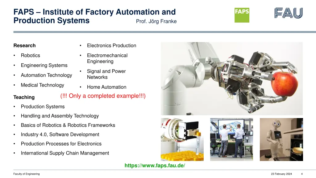 faps institute of factory automation