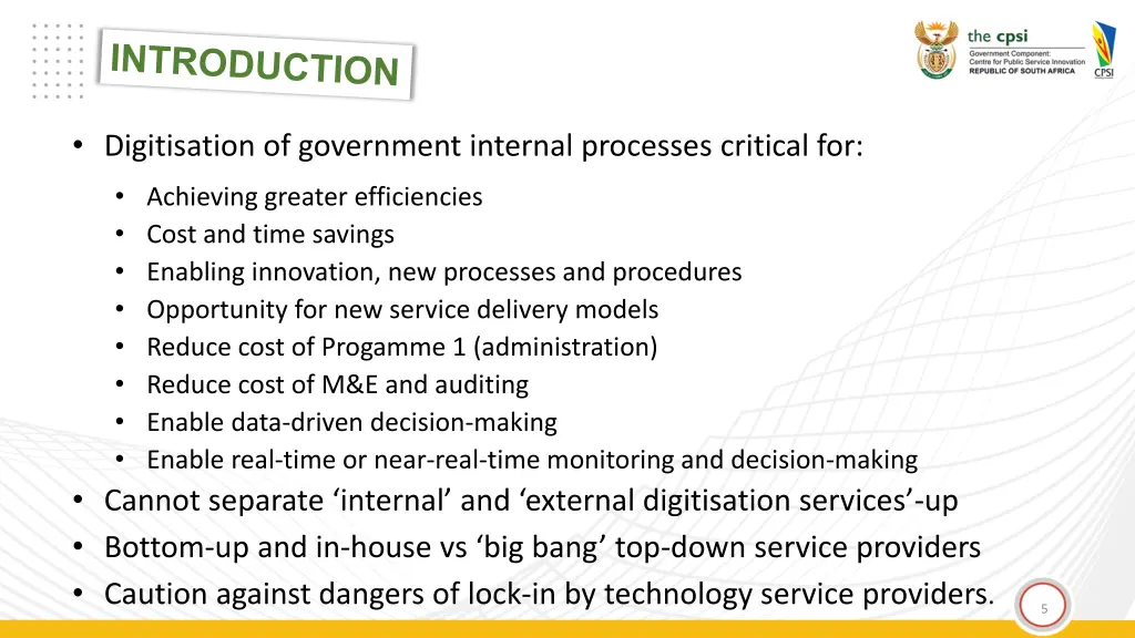 digitisation of government internal processes