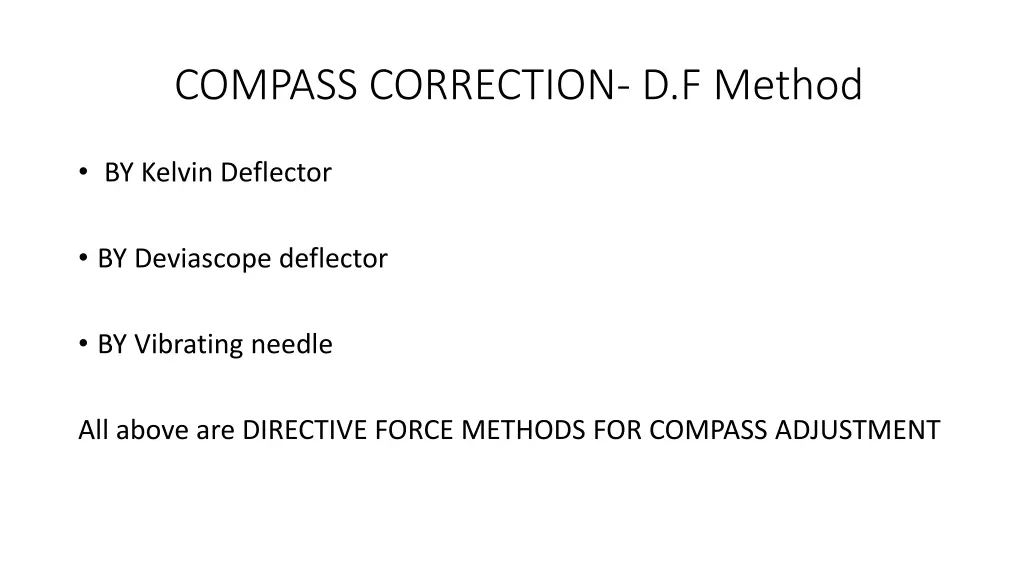 compass correction d f method