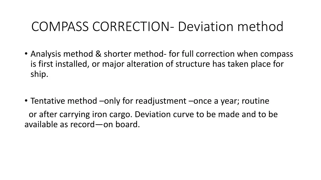 compass correction deviation method