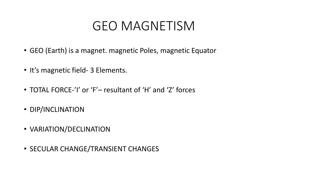 geo magnetism