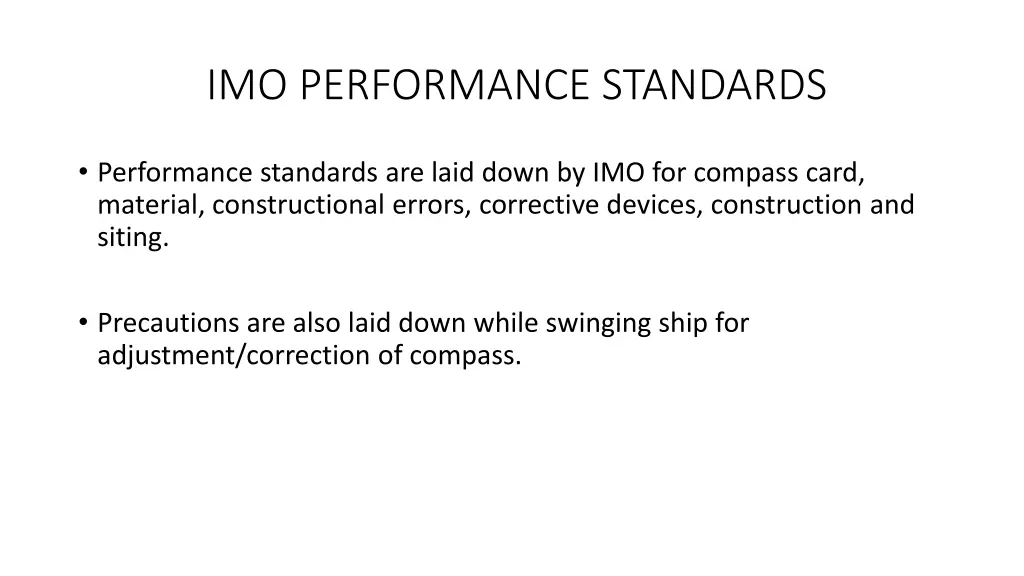 imo performance standards