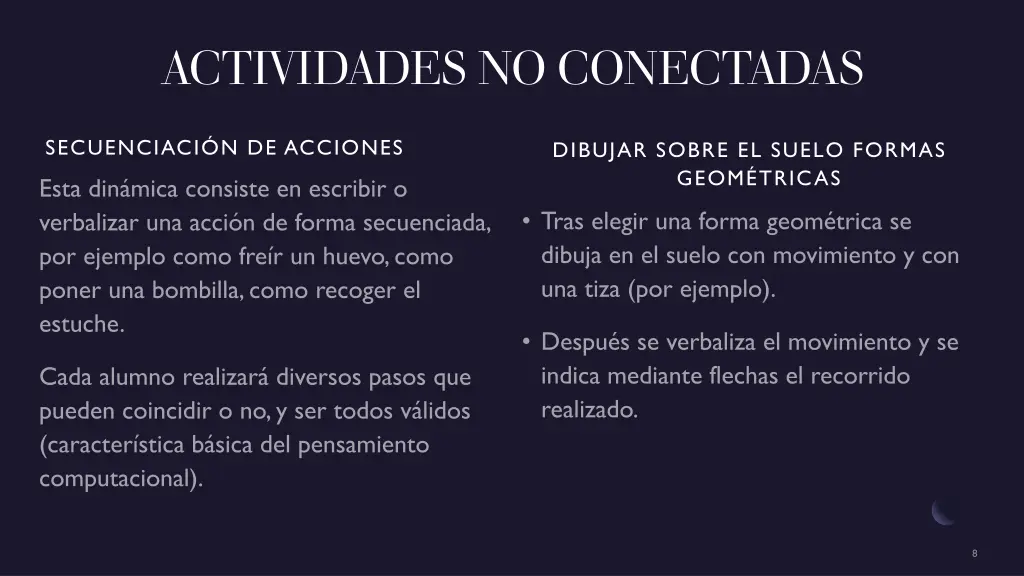 actividades no conectadas