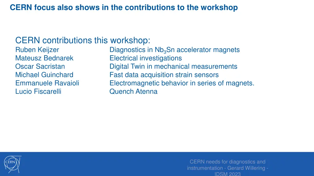 cern focus also shows in the contributions