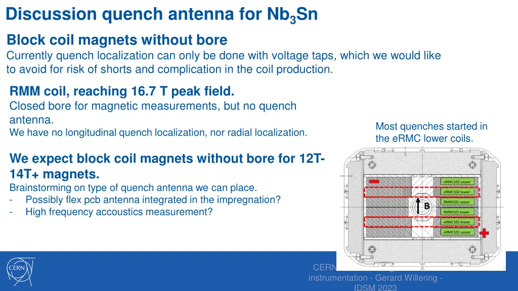 discussion quench antenna for nb 3 sn block coil