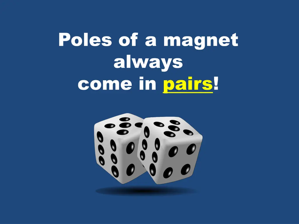 poles of a magnet always come in pairs