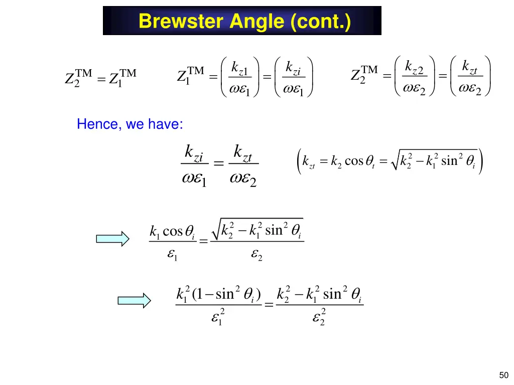 brewster angle cont