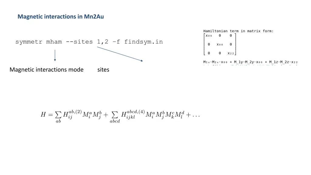 magnetic interactions in mn2au