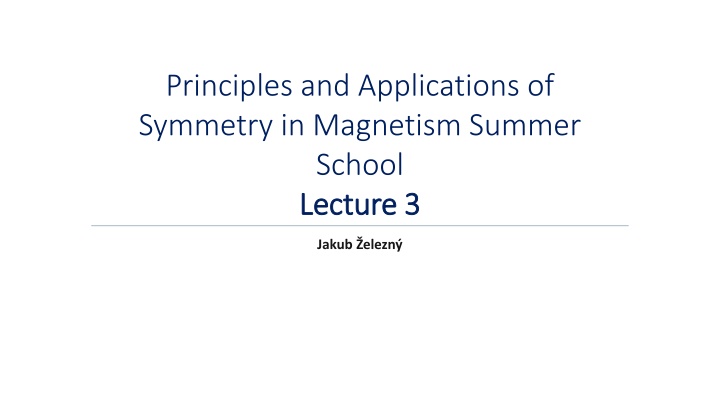 principles and applications of symmetry