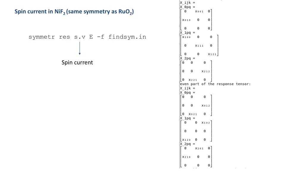 spin current in nif 2 same symmetry as ruo 2