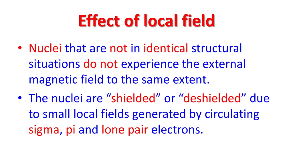 effect of local field