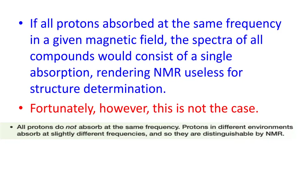 if all protons absorbed at the same frequency