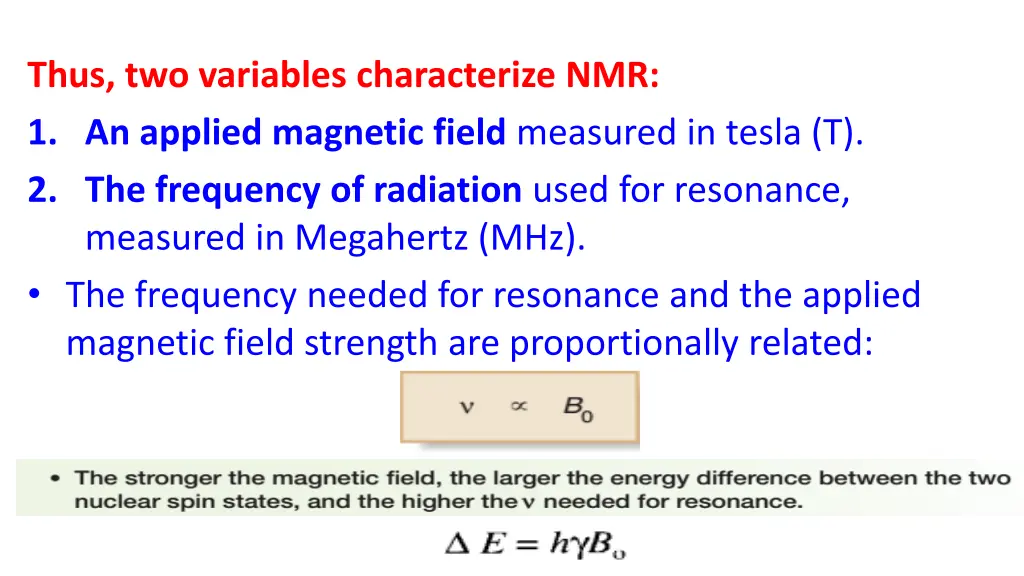 thus two variables characterize nmr 1 an applied