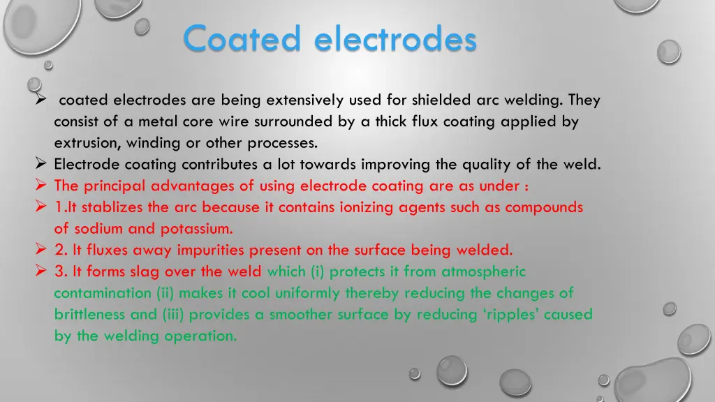 coated electrodes