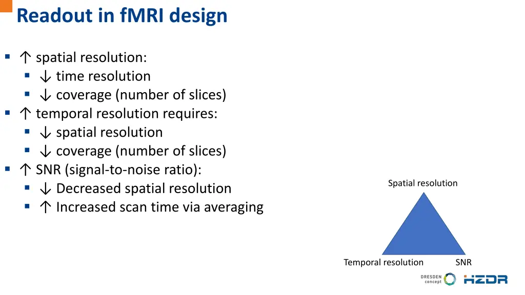 readout in fmri design