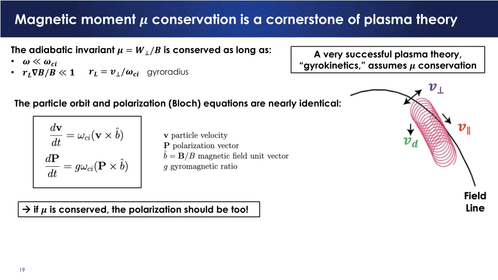 magnetic moment conservation is a cornerstone