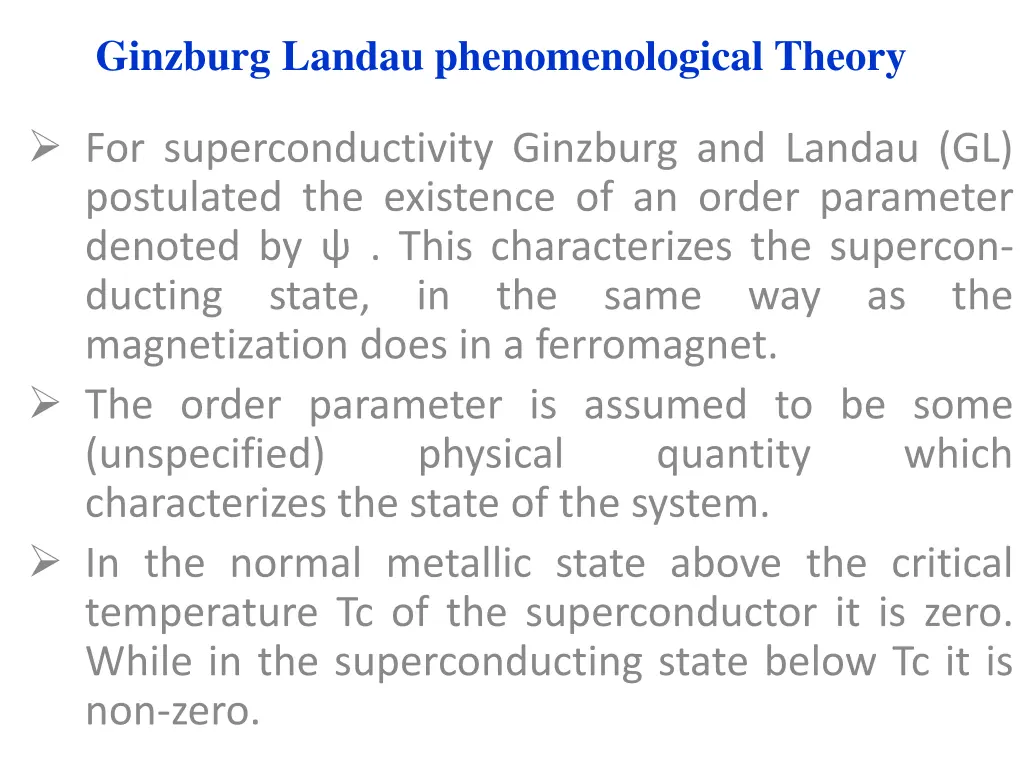 ginzburg landau phenomenological theory 4