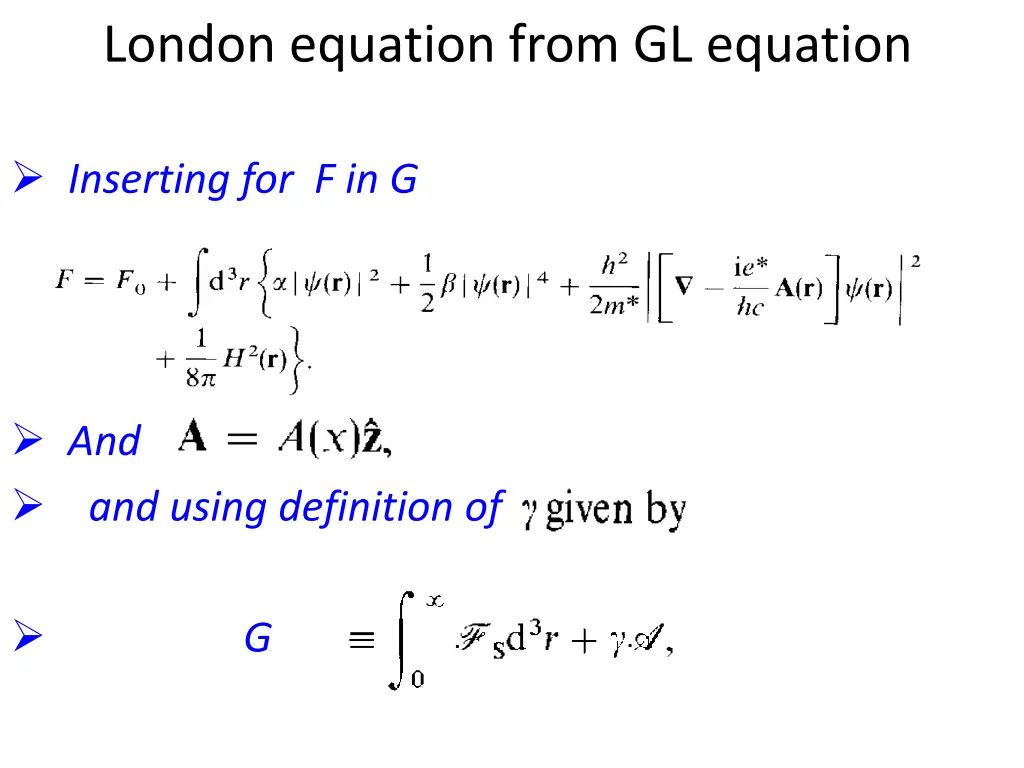 london equation from gl equation 2