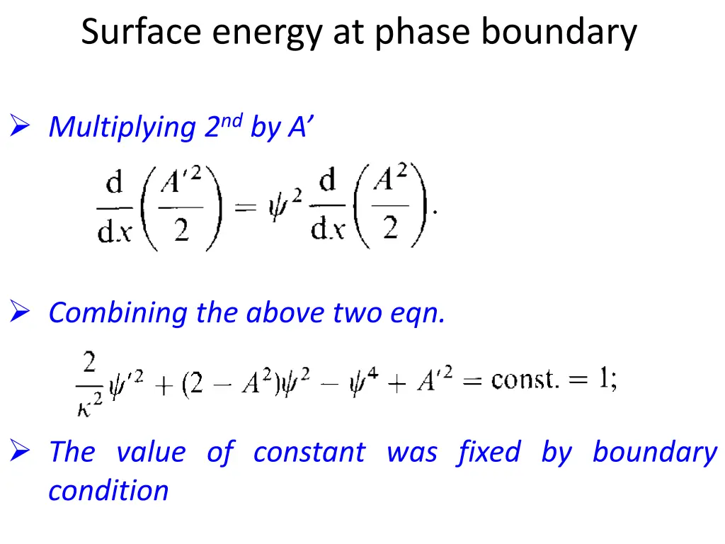 surface energy at phase boundary 4