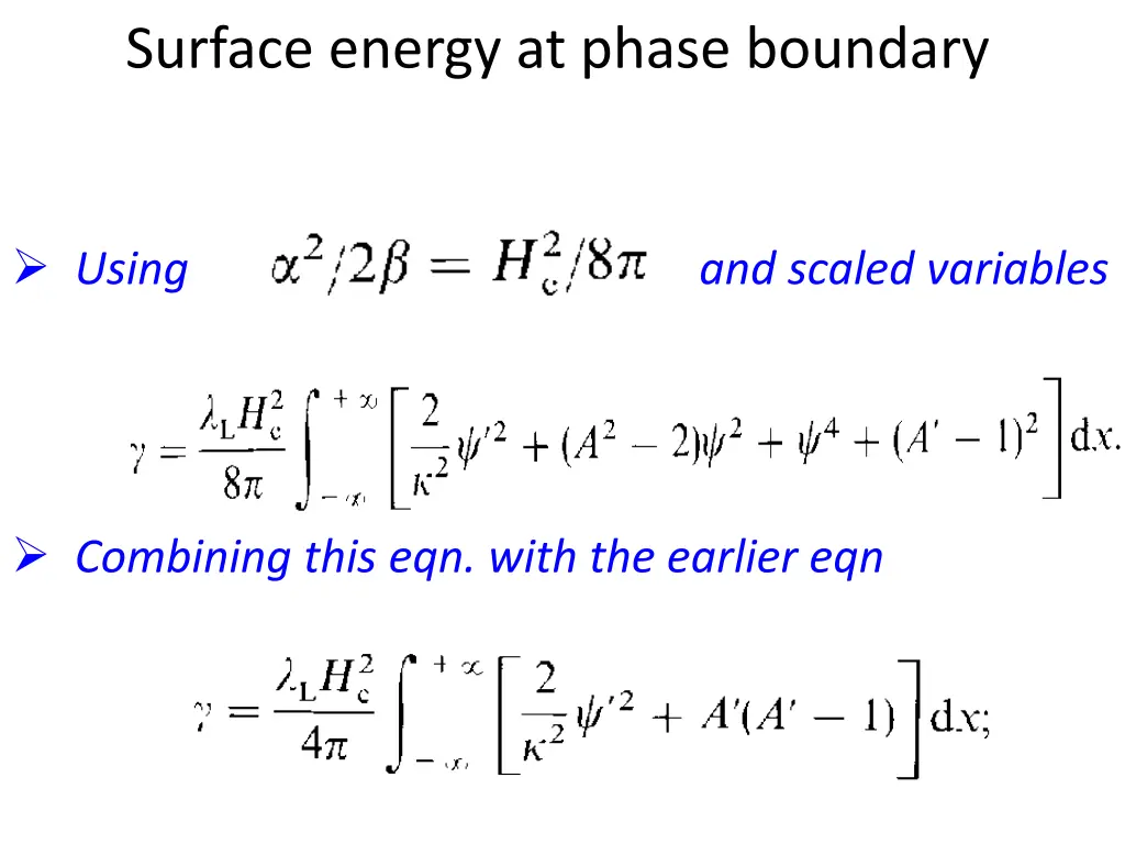 surface energy at phase boundary 5