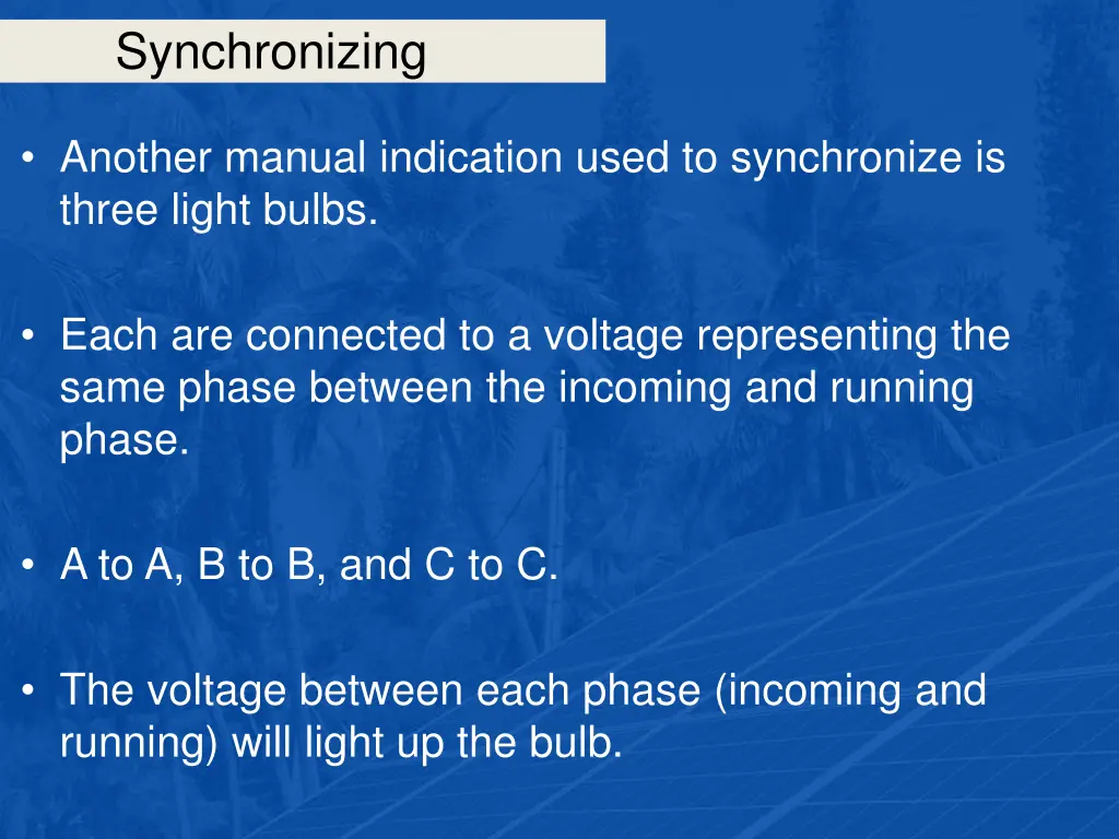 synchronizing 25