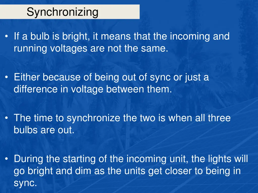 synchronizing 26