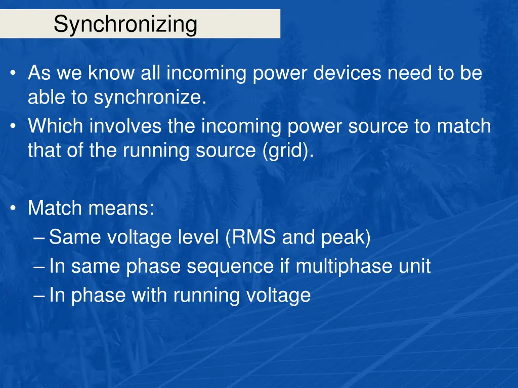 synchronizing 29