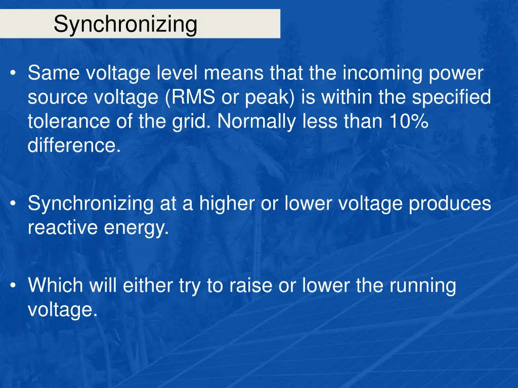 synchronizing 30