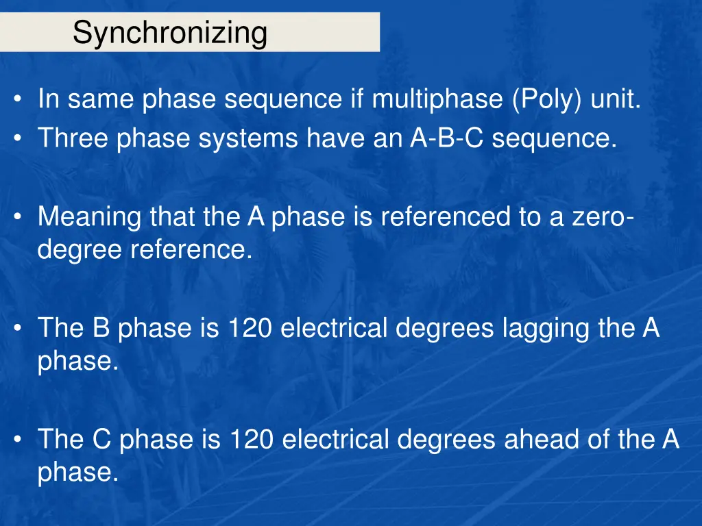 synchronizing 31