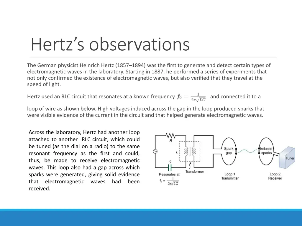 hertz s observations