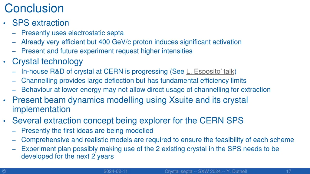 conclusion sps extraction presently uses