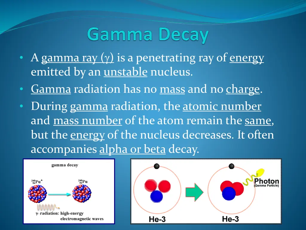 a gamma ray g is a penetrating ray of energy