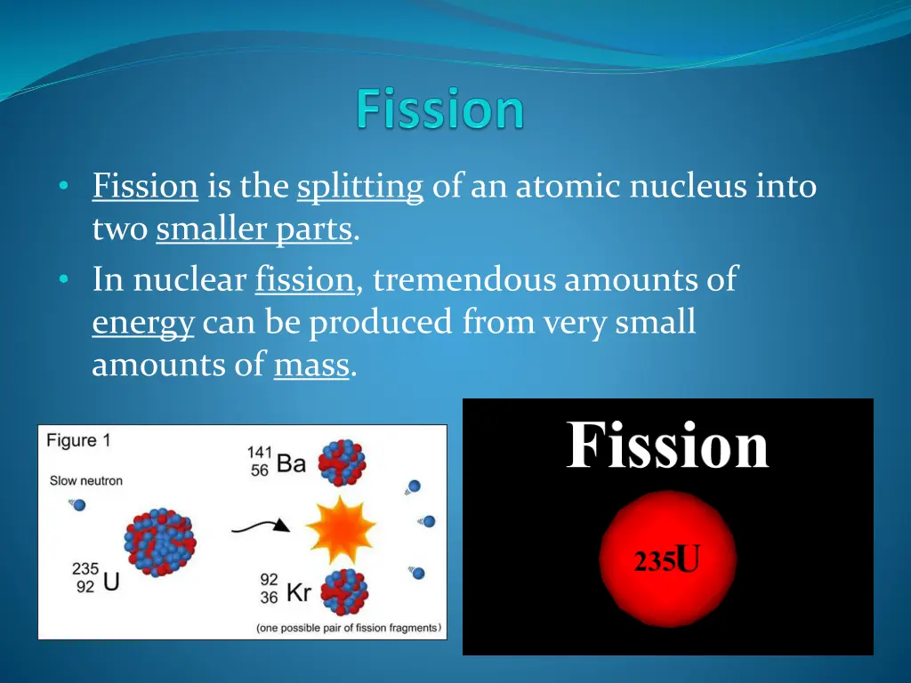fission is the splitting of an atomic nucleus