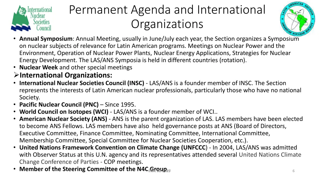 permanent agenda and international organizations