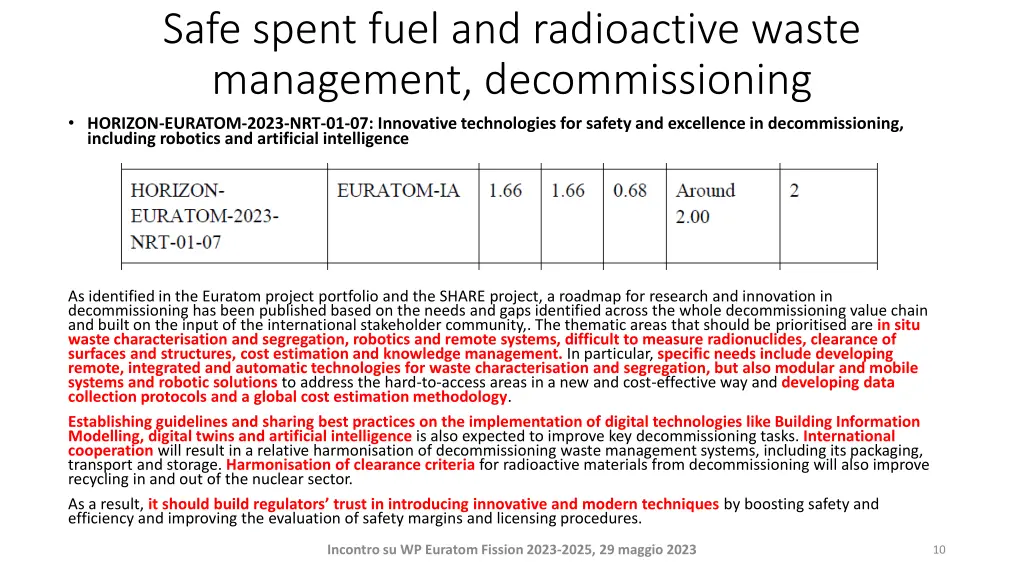 safe spent fuel and radioactive waste management