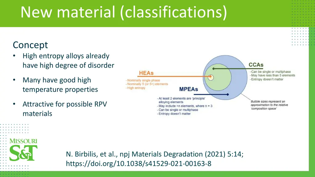 new material classifications