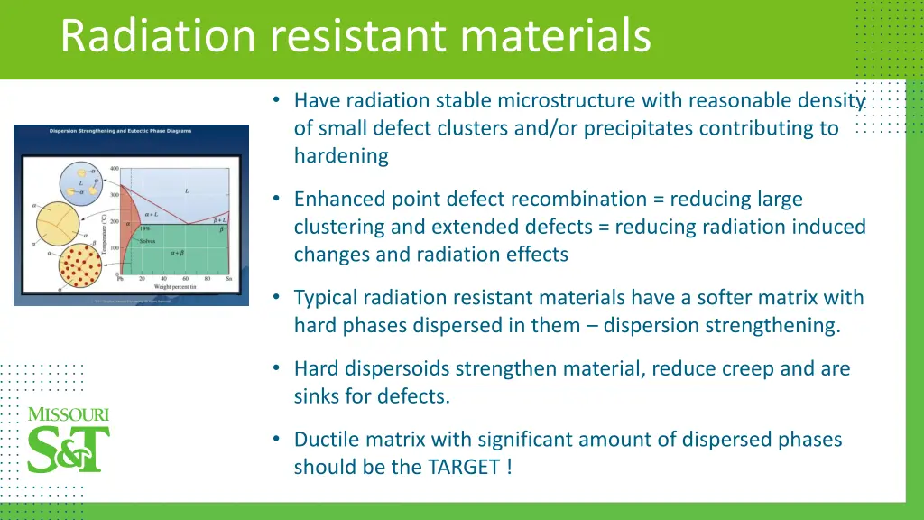 radiation resistant materials