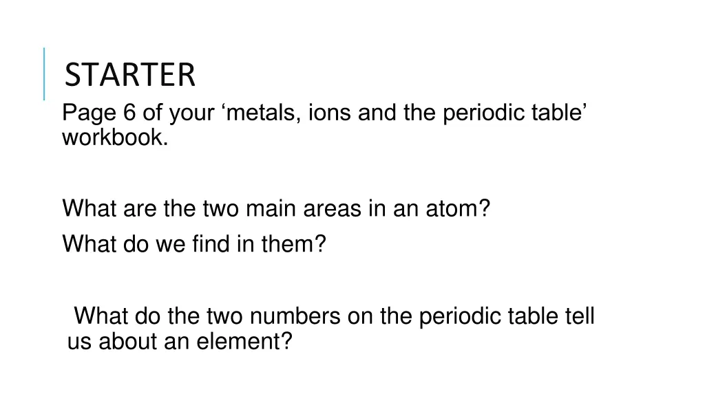 starter page 6 of your metals ions