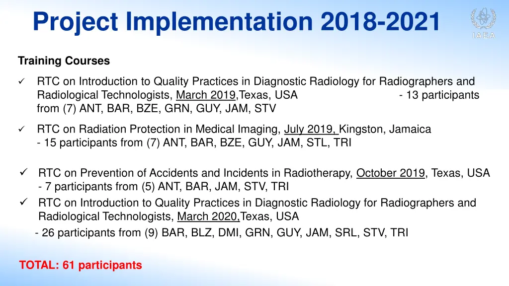 project implementation 2018 2021