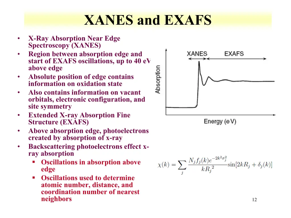 xanes and exafs