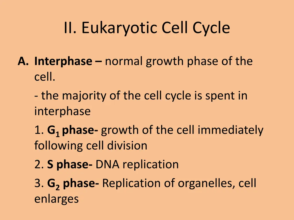 ii eukaryotic cell cycle