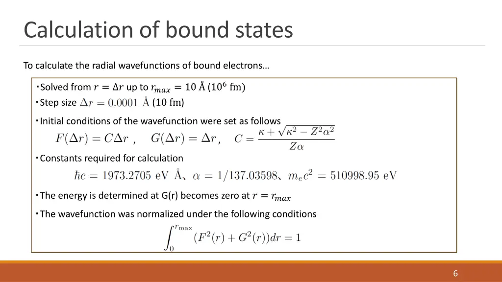 calculation of bound states